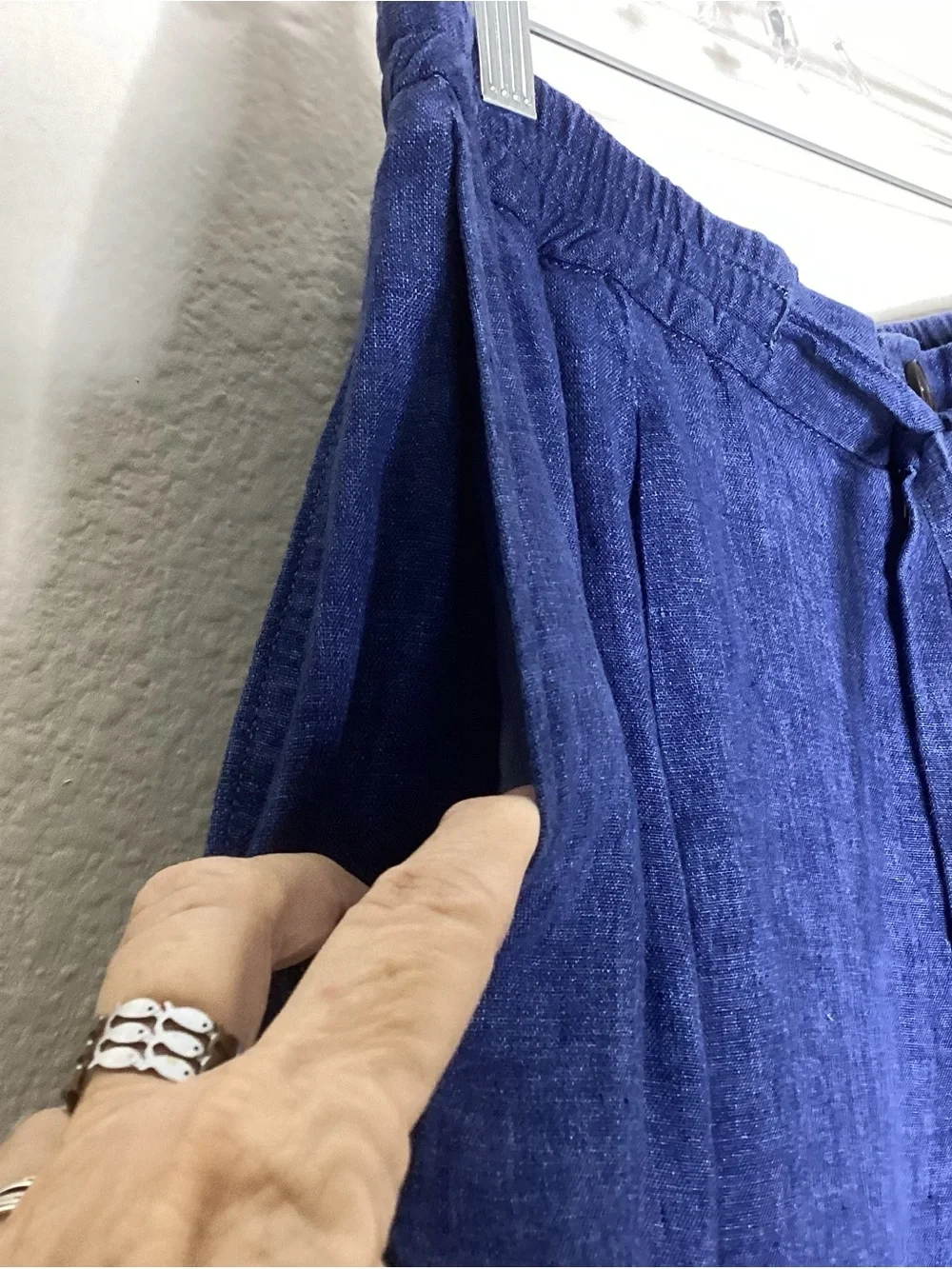 October Agnel Linen Trousers Casual Chambray Lg